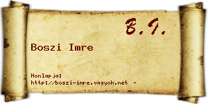 Boszi Imre névjegykártya